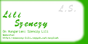 lili szenczy business card